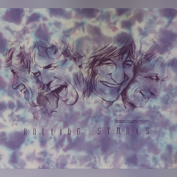 Vintage Rolling Stones No Security 99 Tour Mens T-Shirt Delta Purple Tie Dye XL - Picture 6 of 9